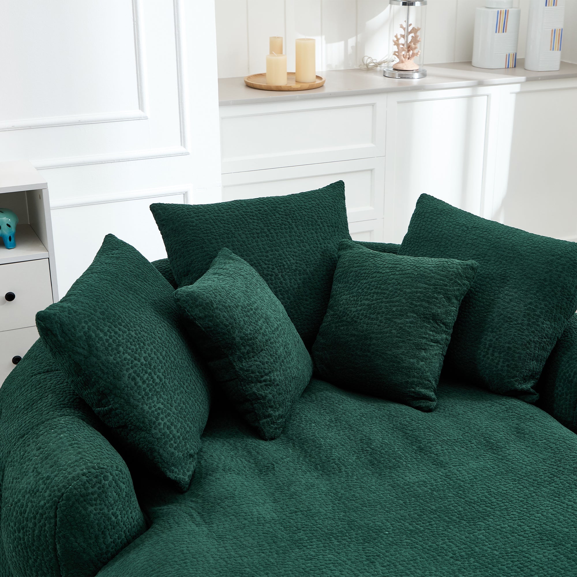 Oversized Oval Upholstered Bean Bag Sofa