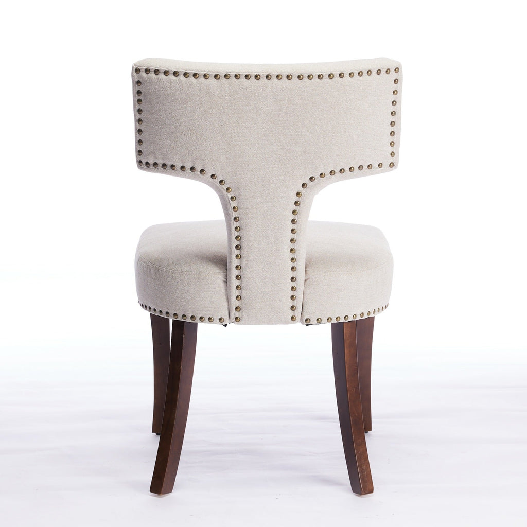 Mid Century Farmhouse Linen Fabric Dining Chairs (Set of 2)