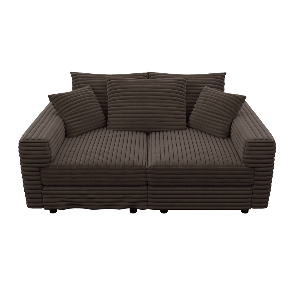 82.7' Modern Comfy Cloud Couch Sofa with Soft Pillows + Ottomans Option