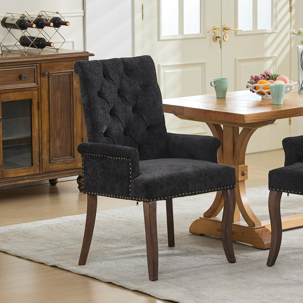 Elegant Upholstered Chenille Fabric Accent Dining Chair