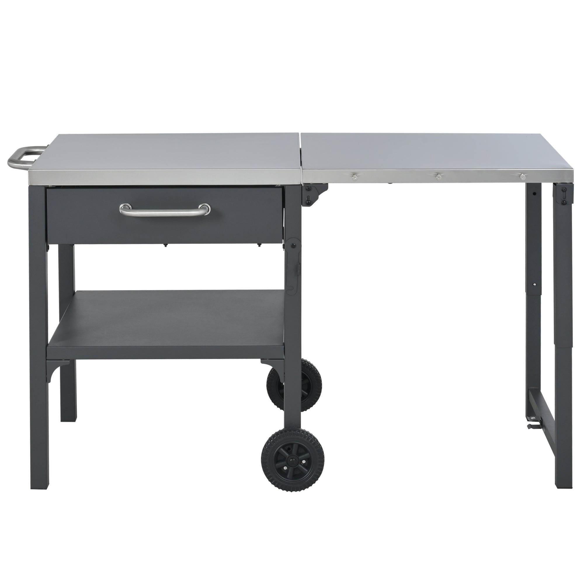 Foldable BBQ cart with storage, portable for backyard & patio cooking
