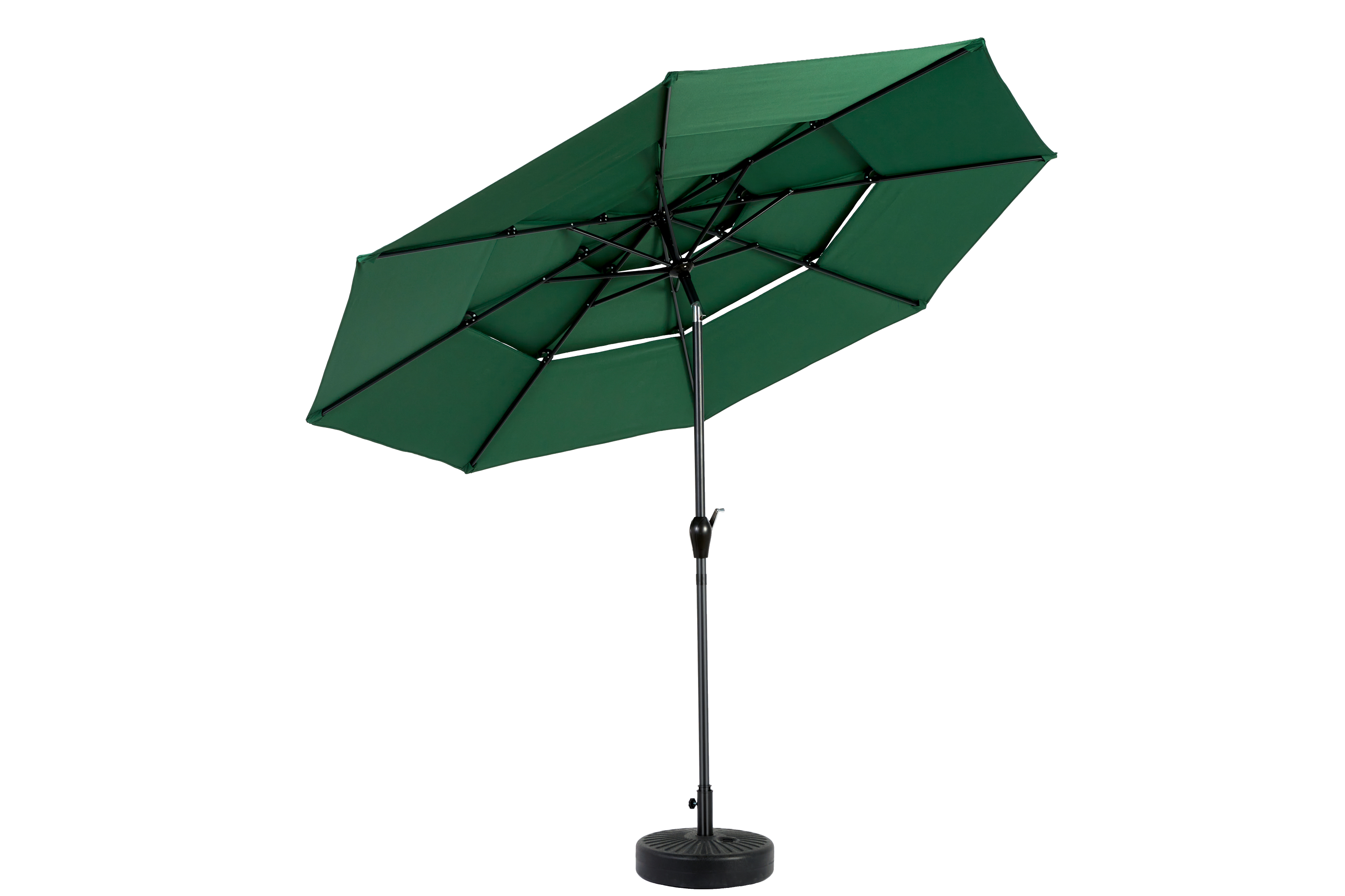10ft 3-Tier Aluminium Patio Umbrella with Auto-Tilt (No Base)