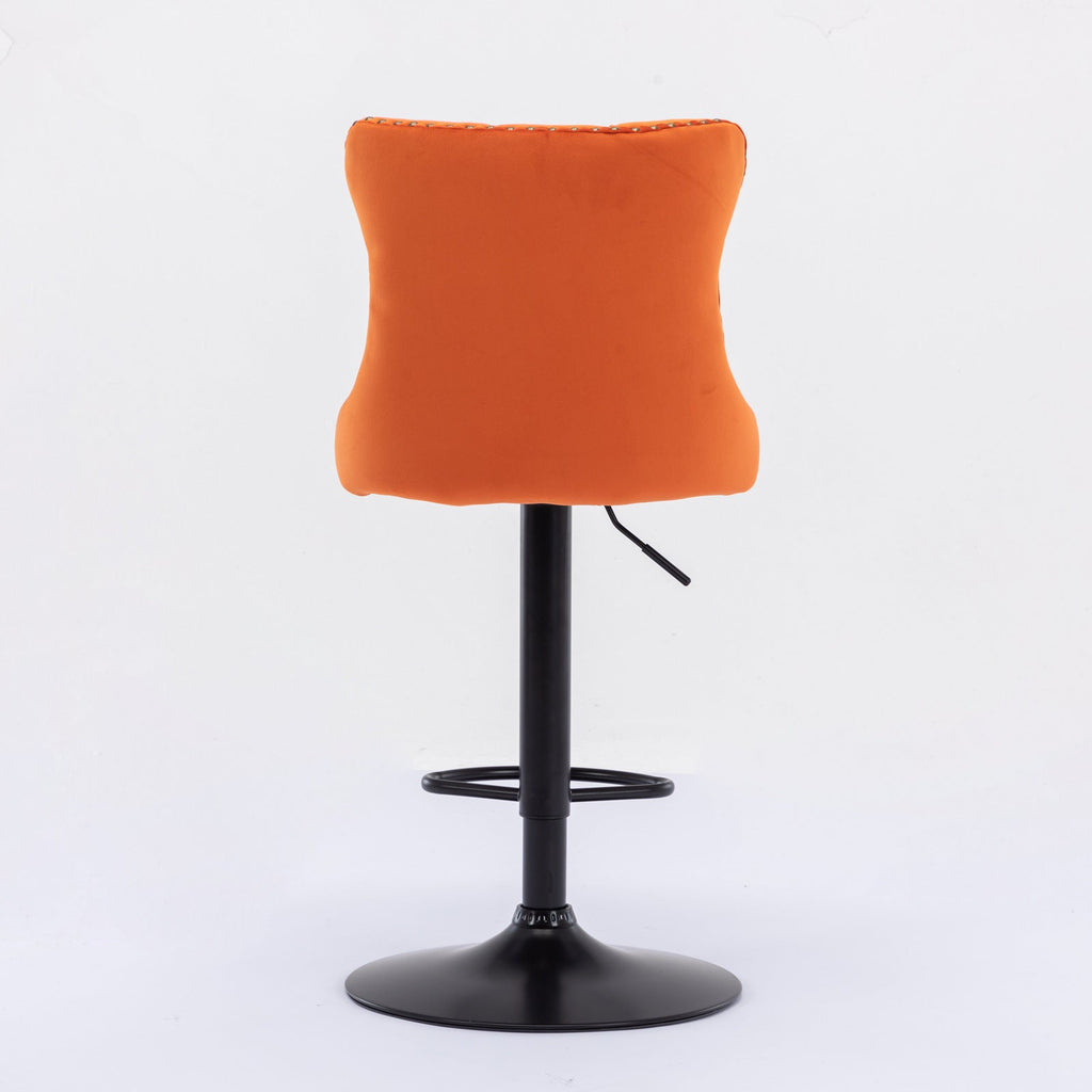 Modern Swivel Velvet Barstools Adjusatble Seat (Set of 2)