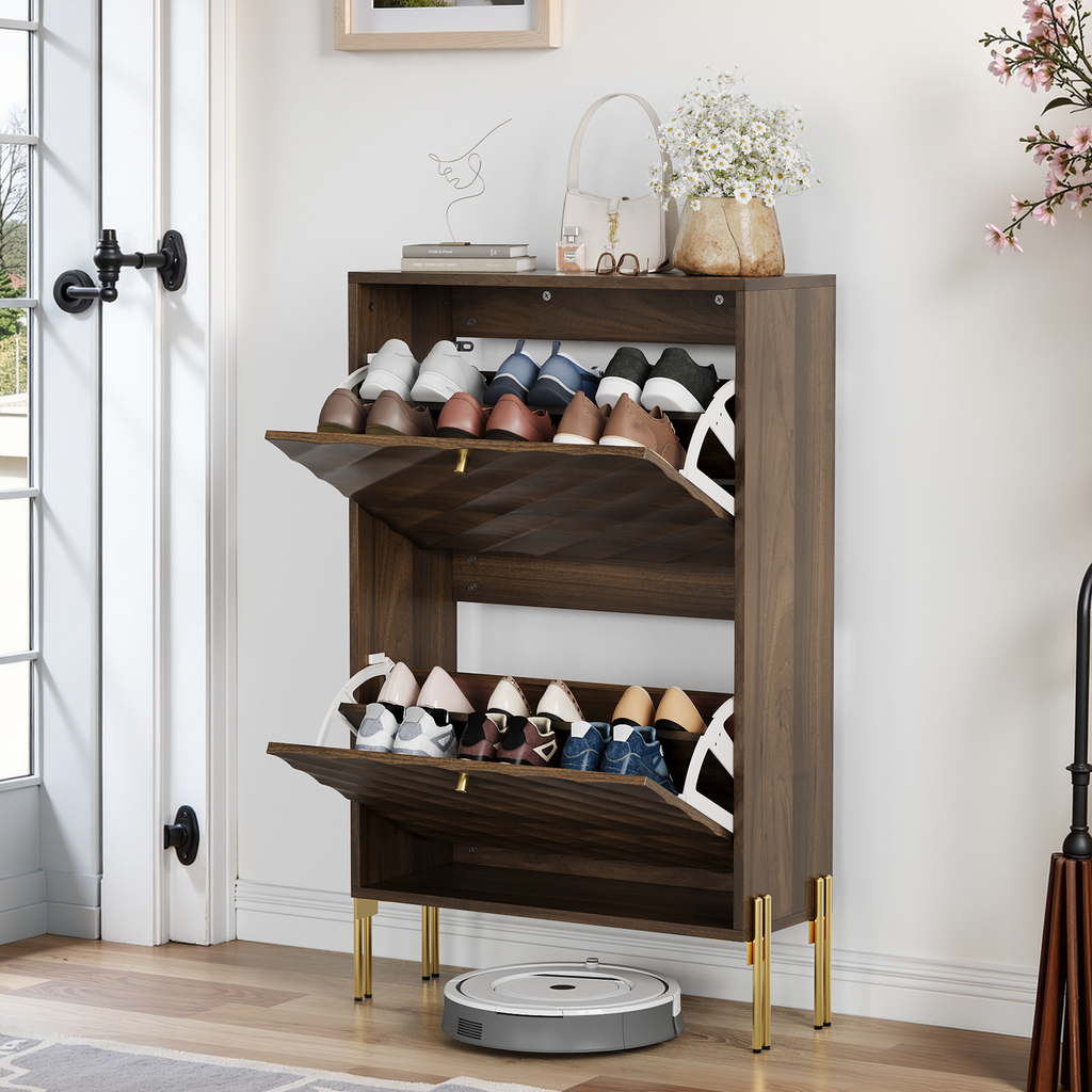 23.6 Inch Mid-century Modern Freestanding Shoe Cabinet