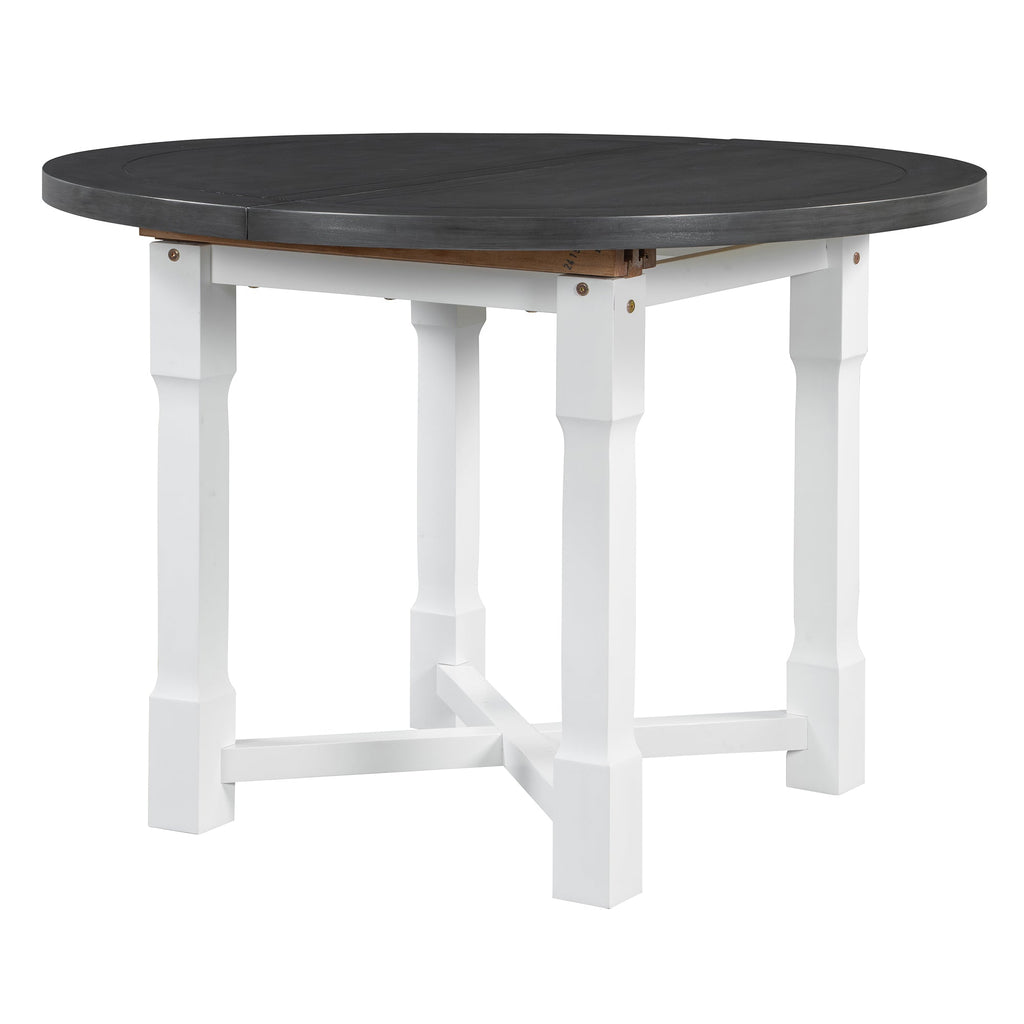 5-Piece Extendable Dining Table Set with Removable Leaf