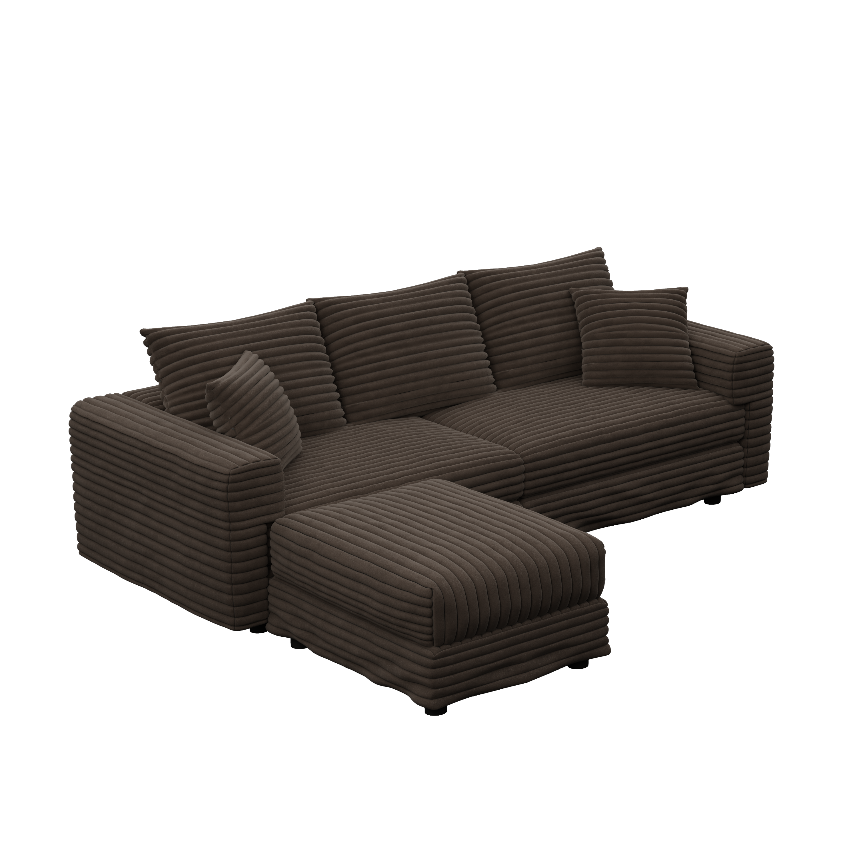 82.7' Modern Comfy Cloud Couch Sofa with Soft Pillows + Ottomans Option