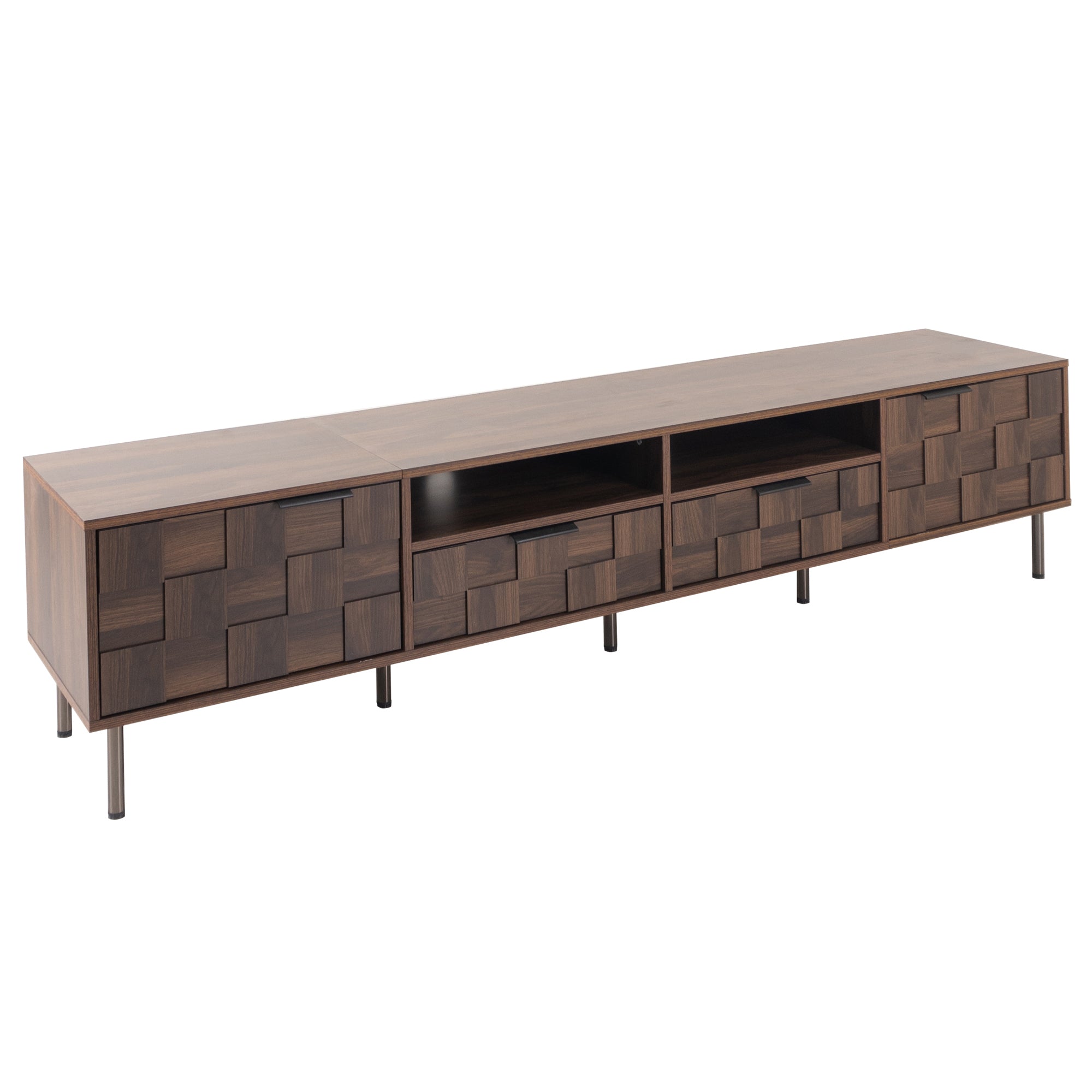 Mid Century TV Stand with 2 Drawers