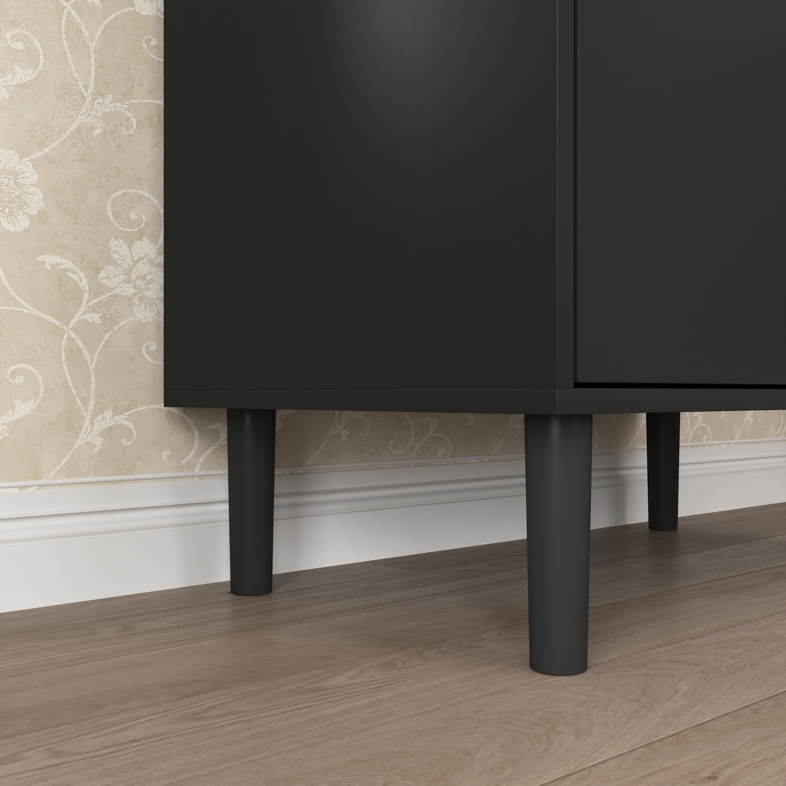 Tempered Glass Door Tall Storage Bookcase