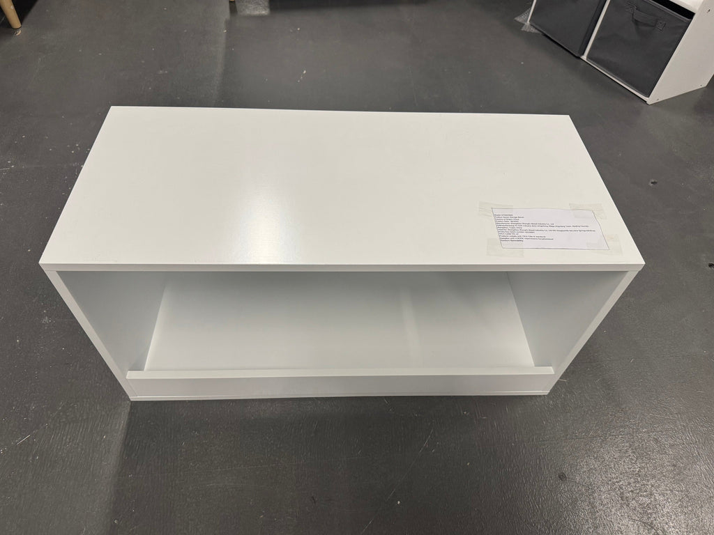 White Wooden Open Toy Storage Box for Kids
