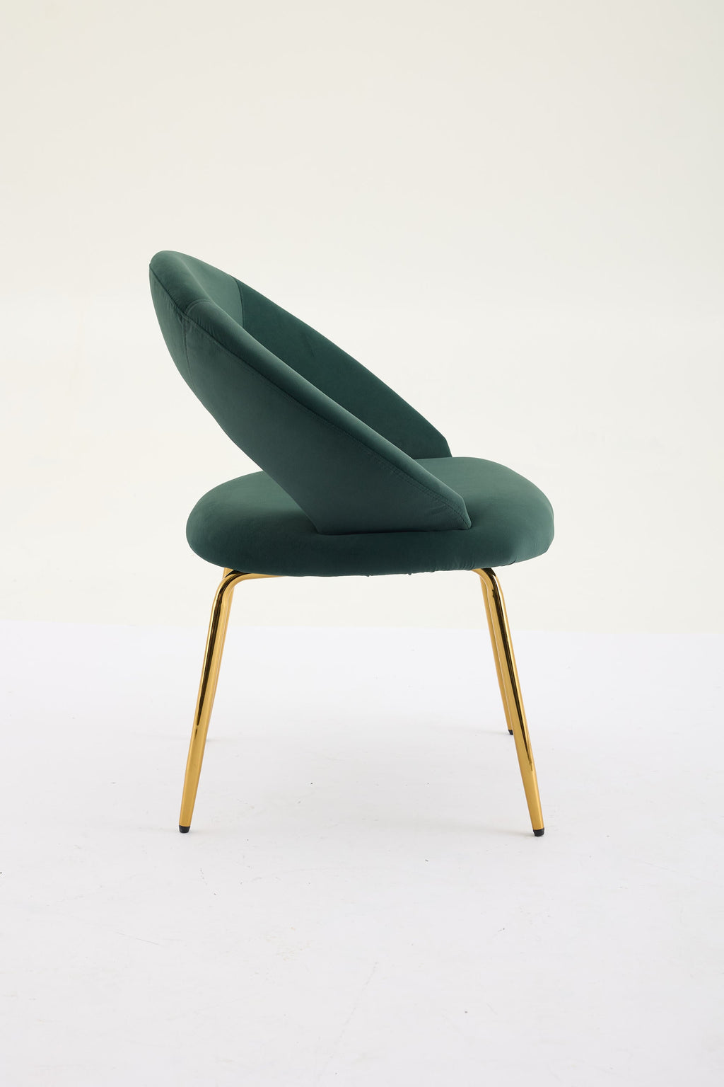Velvet/Teddy Fabric Dining Chairs with Curved Backrest