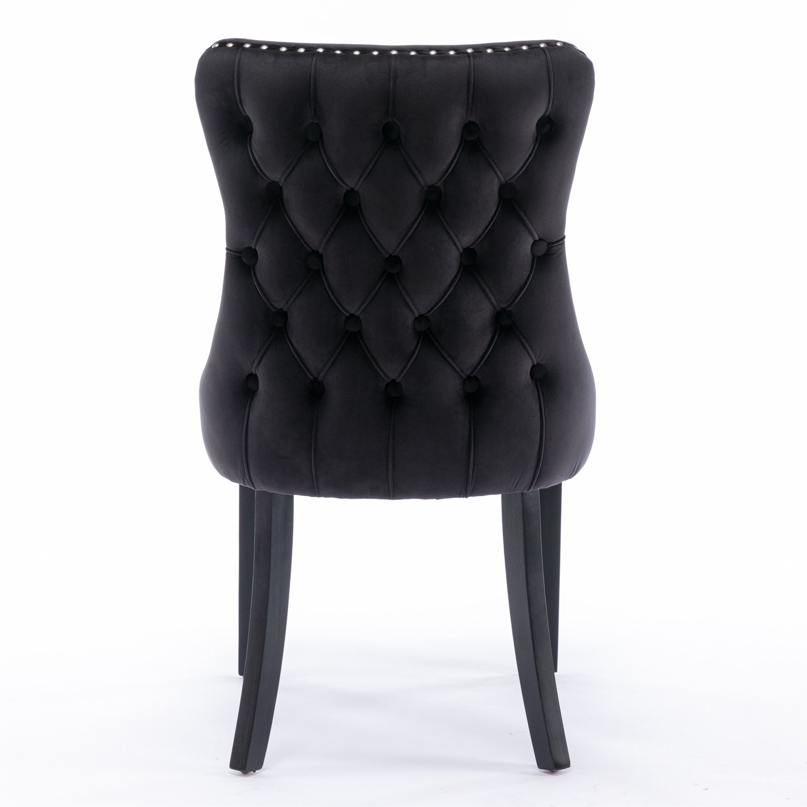 Modern Velvet Upholstered Wing-Back Dining Chairs (Set of 2)