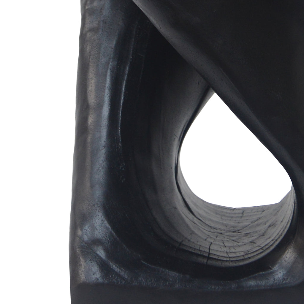 Twist Shape Side Table with Wood-like Texture