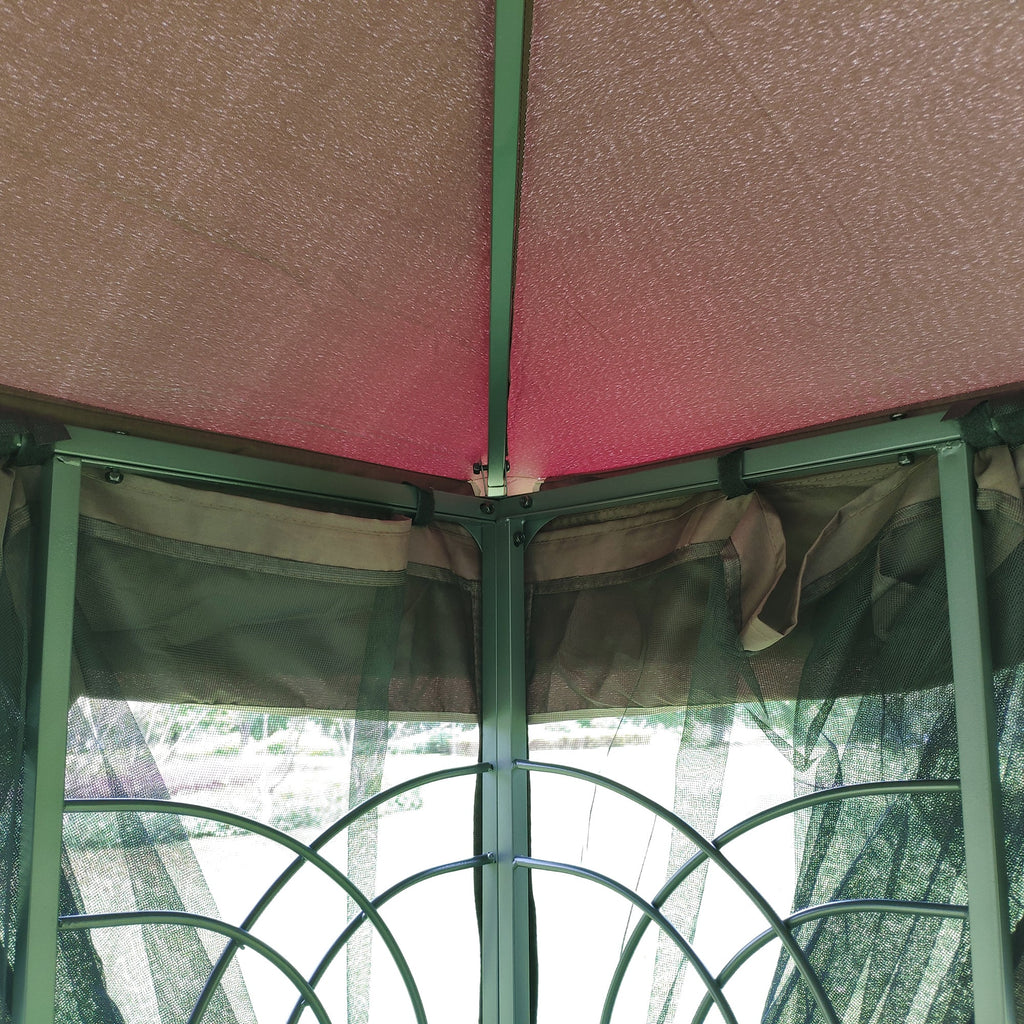 Patio Gazebo Tent with Ventilated Double Roof and Mosquito Net for Backyard or Garden