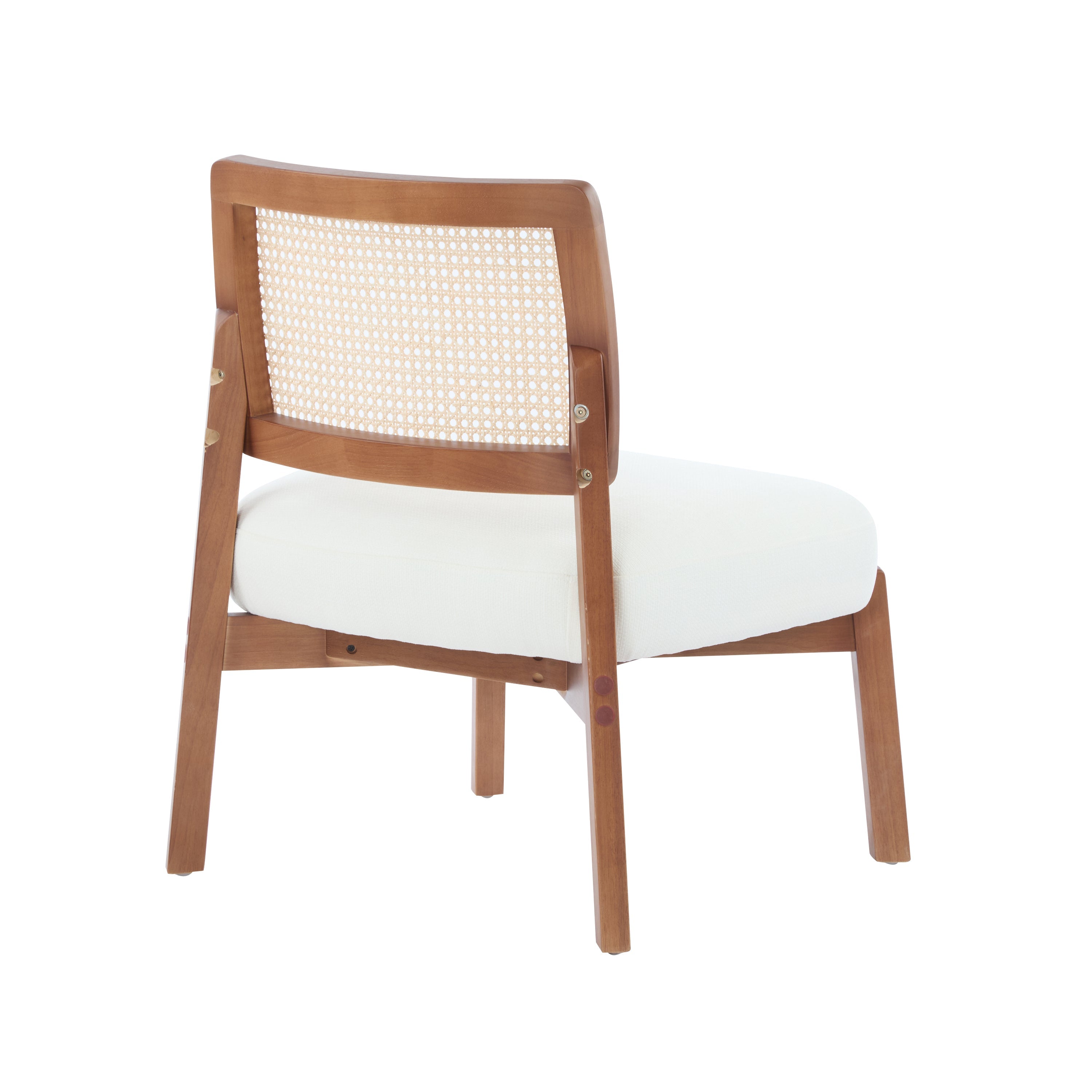 Modern Beige Lounge Chair with Woven Backrest (Set of 2)