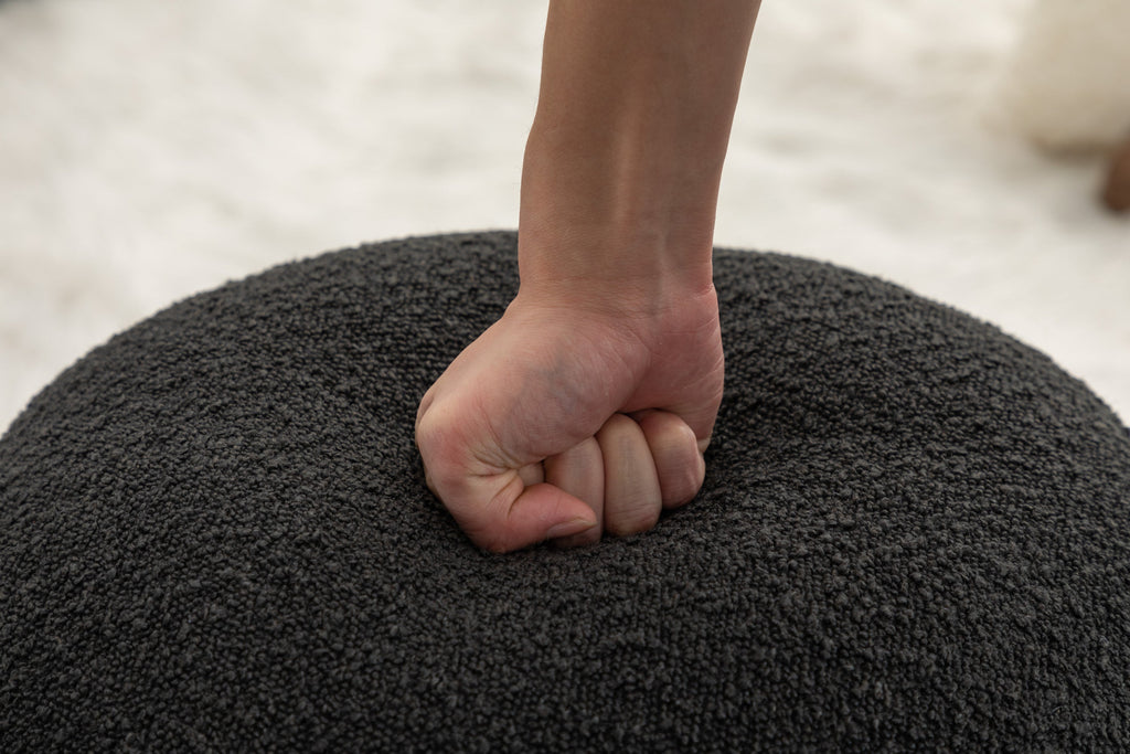 Boucle/Velvet Round Ottoman Footrest Stool