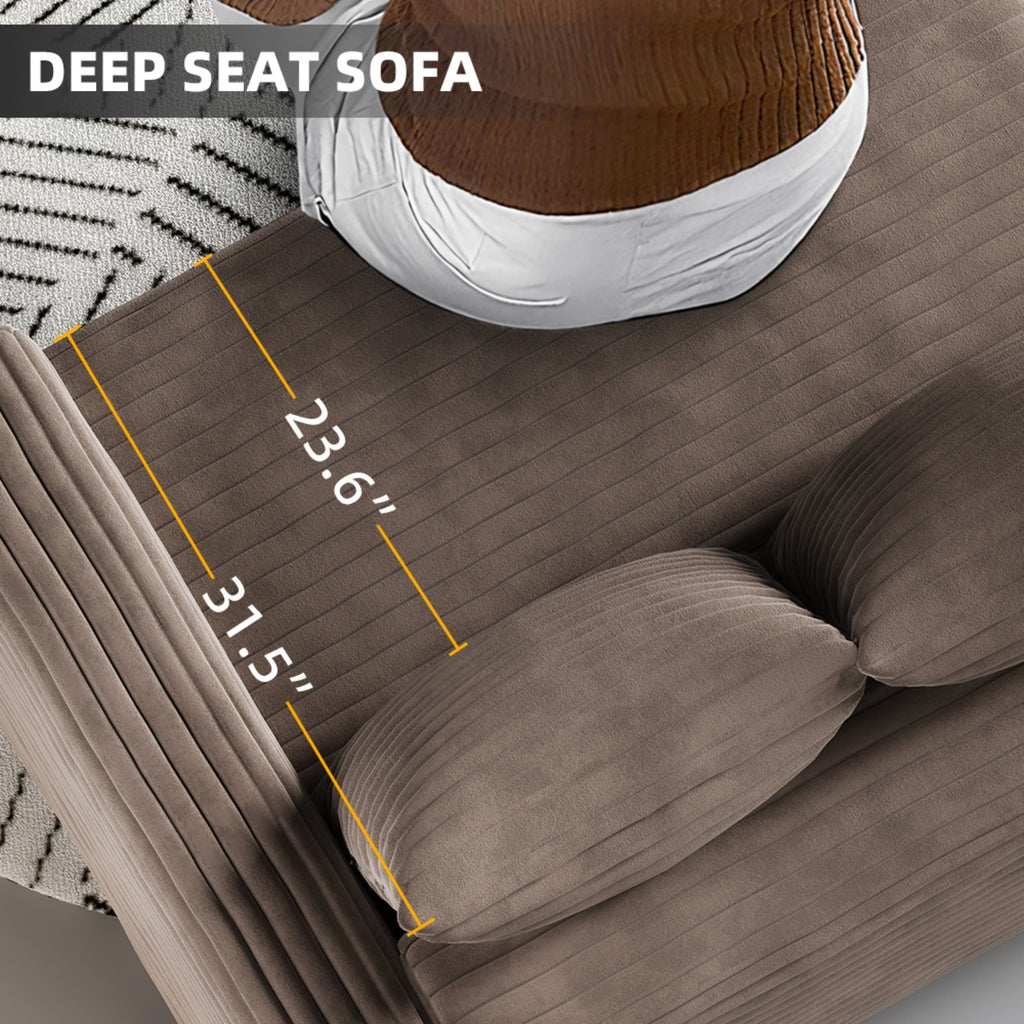 82.7' Modern Comfy Cloud Couch Sofa with Soft Pillows + Ottomans Option