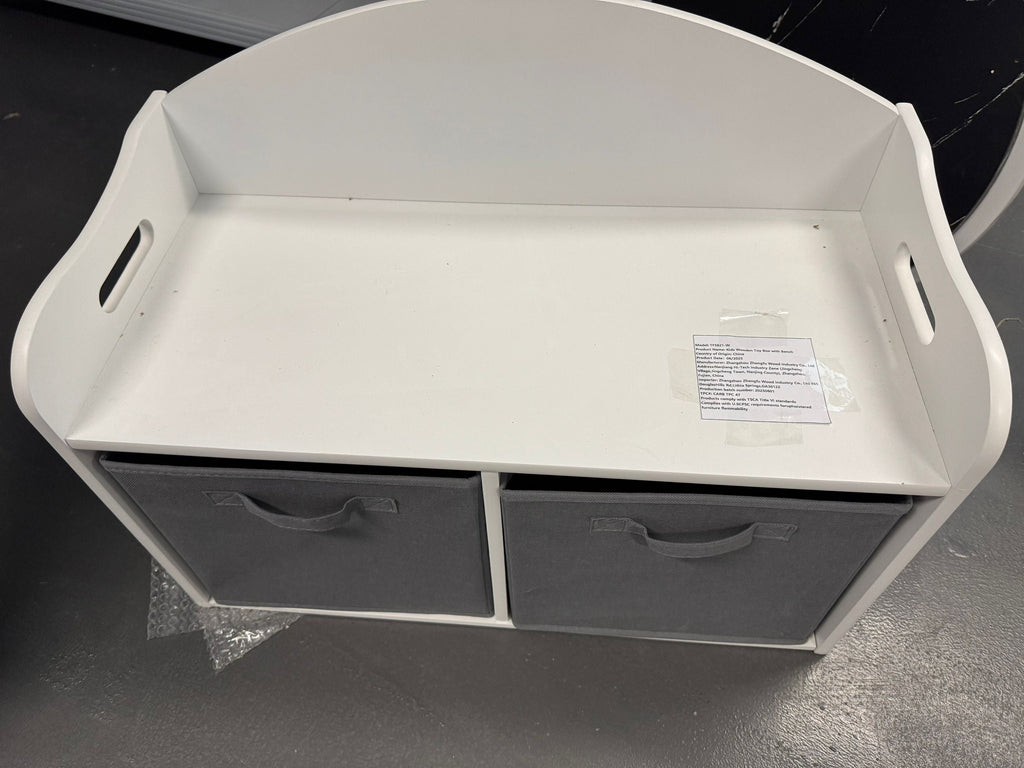 Kids Wooden Toy Box with Collapsible Fabric Drawers