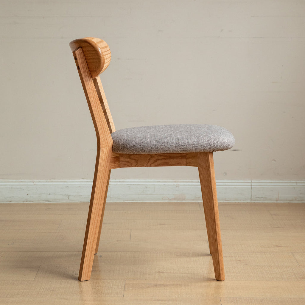 FAS Grade Oak Natural Wood  Living Room Chair with Upholstered