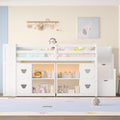 Kids Twin Loft Bed with Storage Cabinets