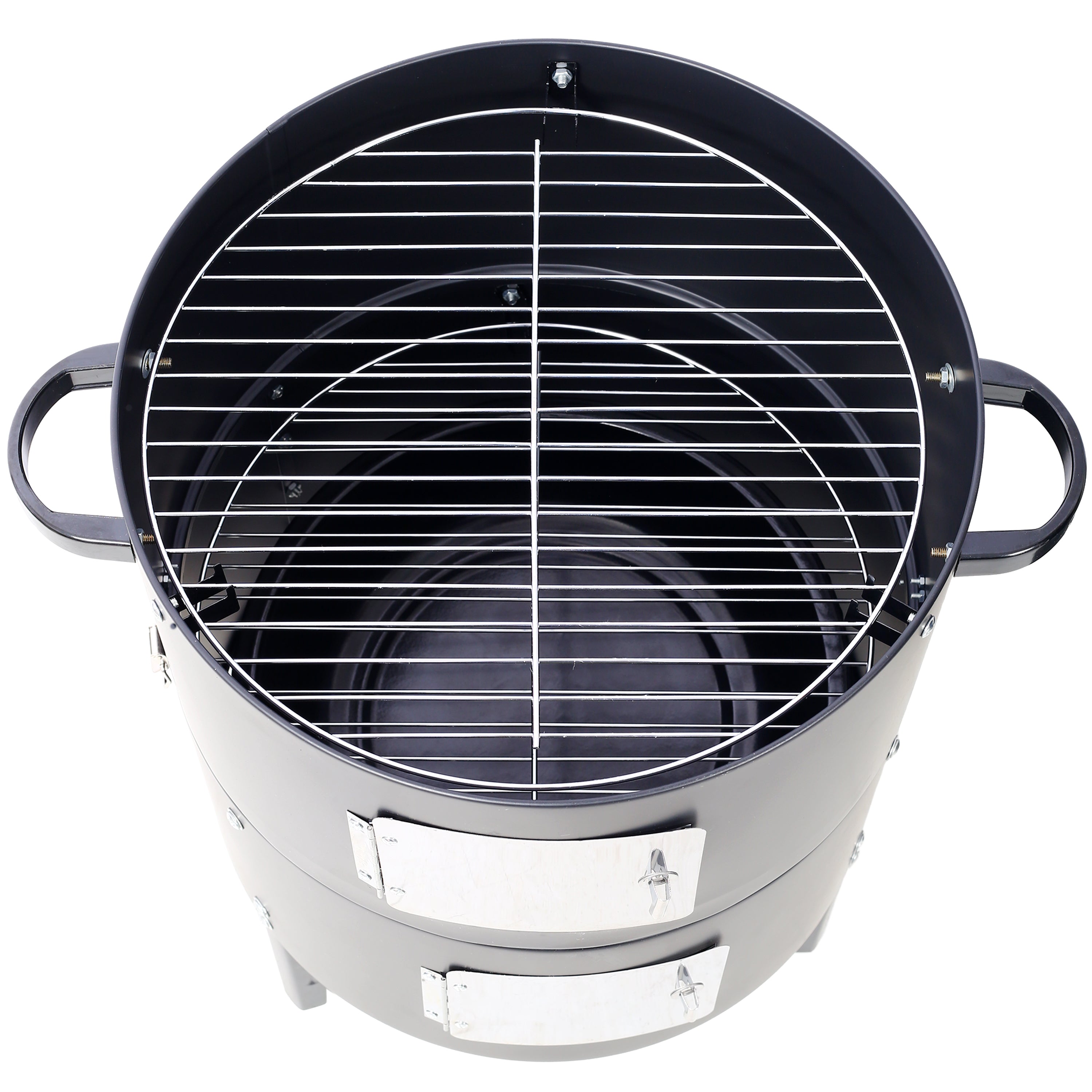 17 Inch Steel Charcoal Smoker Heavy Duty BBQ Grill Outdoor Cooking Black