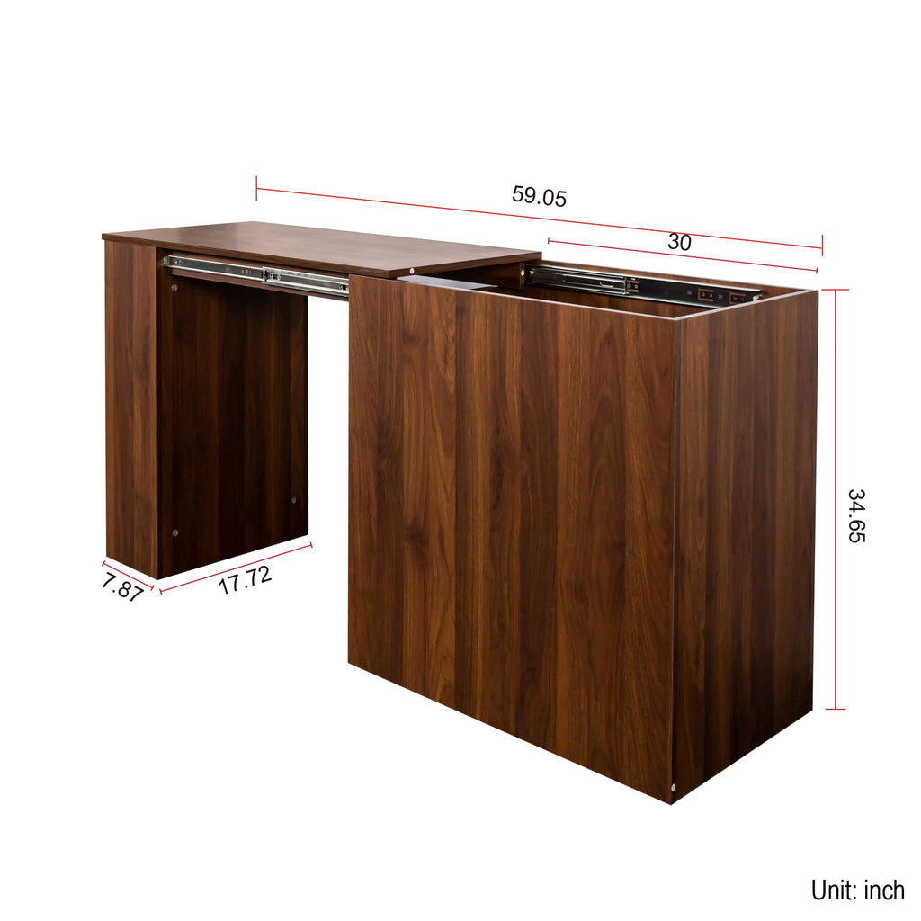 Modern Corner Home Office Desk with Extendable Table