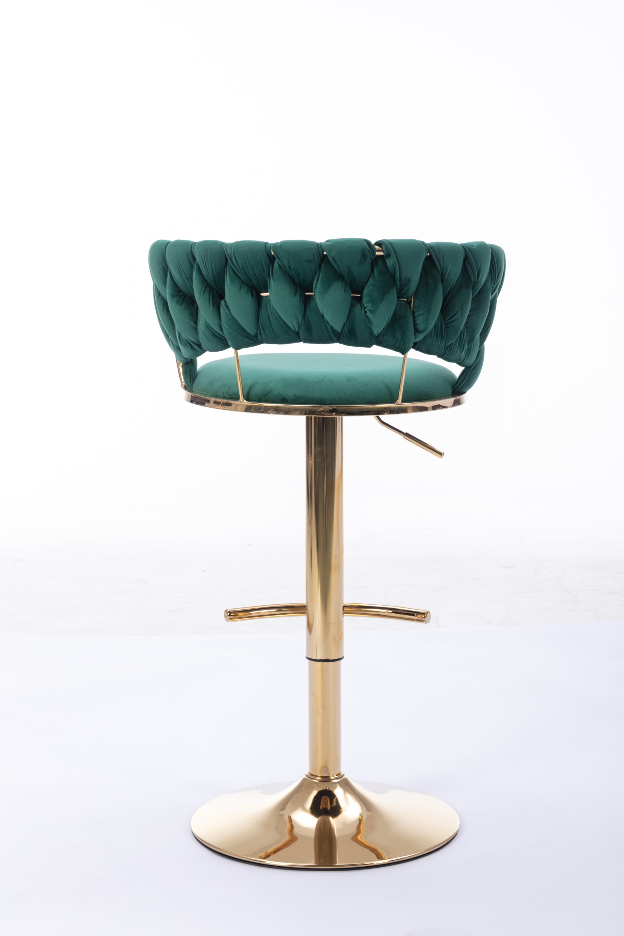 Swivel Height Adjustable Velvet Bar Stools with Golden Leg (Set of 2 )