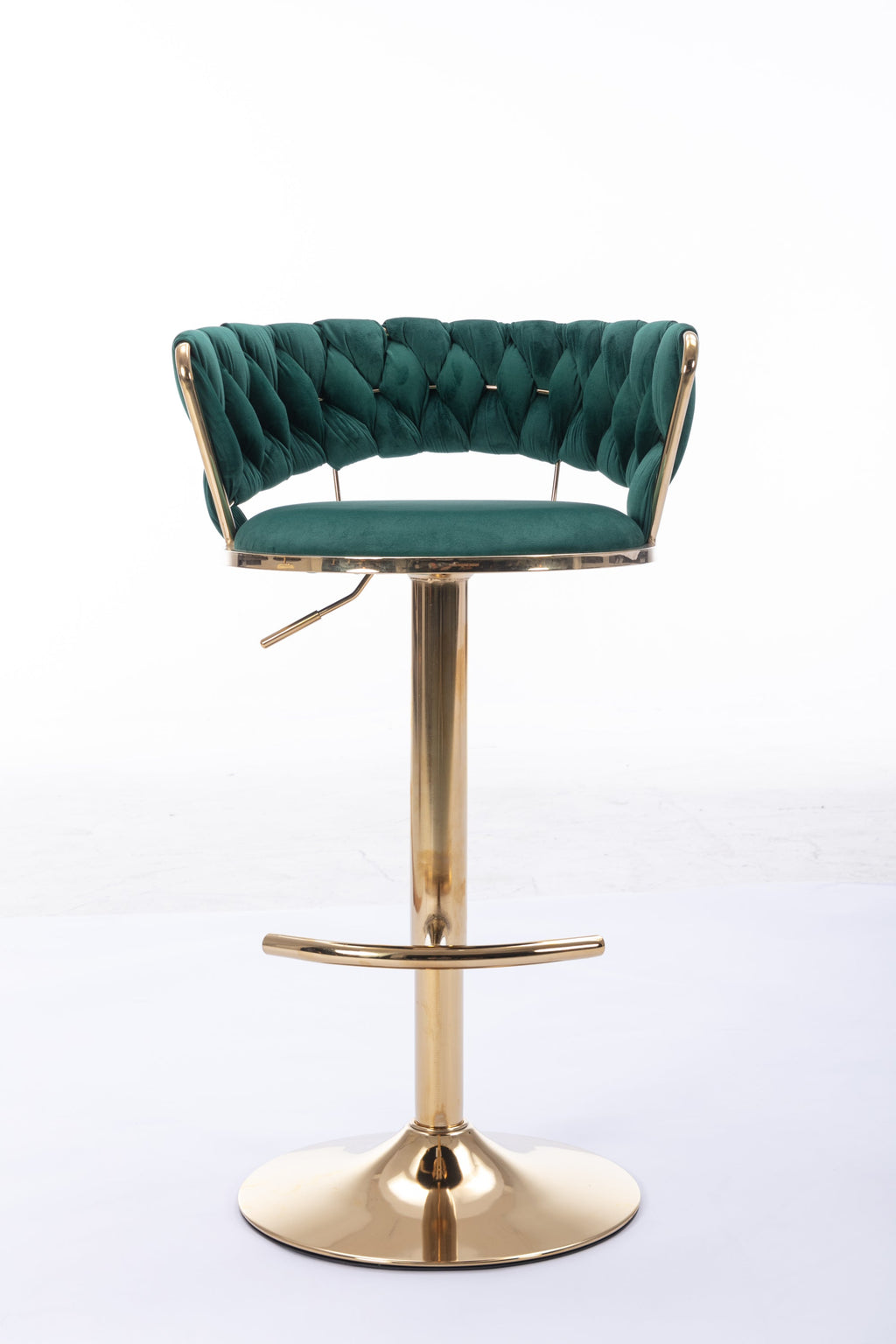 Swivel Height Adjustable Velvet Bar Stools with Golden Leg (Set of 2 )