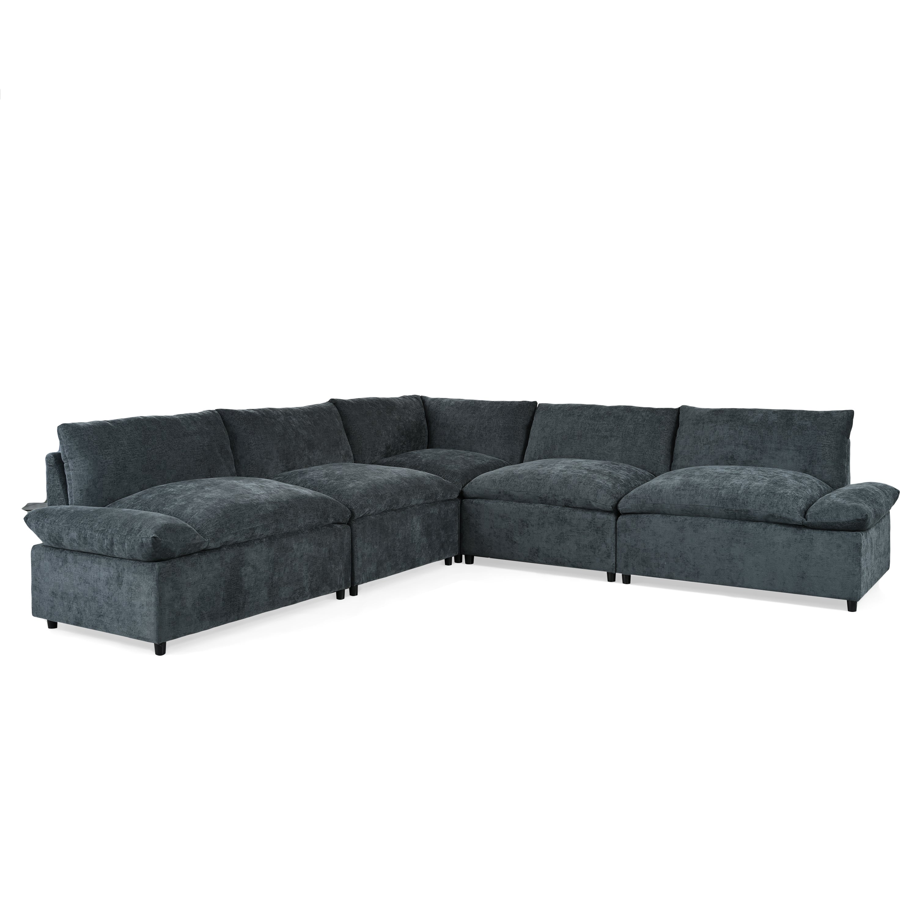 115.5' Modular Deep Gray Sectional Sofa