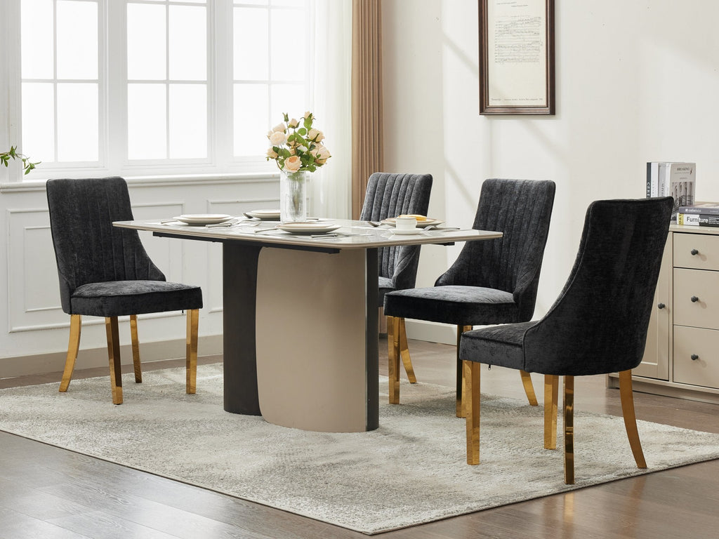 Rayon Cloth Flocking Chenille Dining Chairs (Set of 2 )