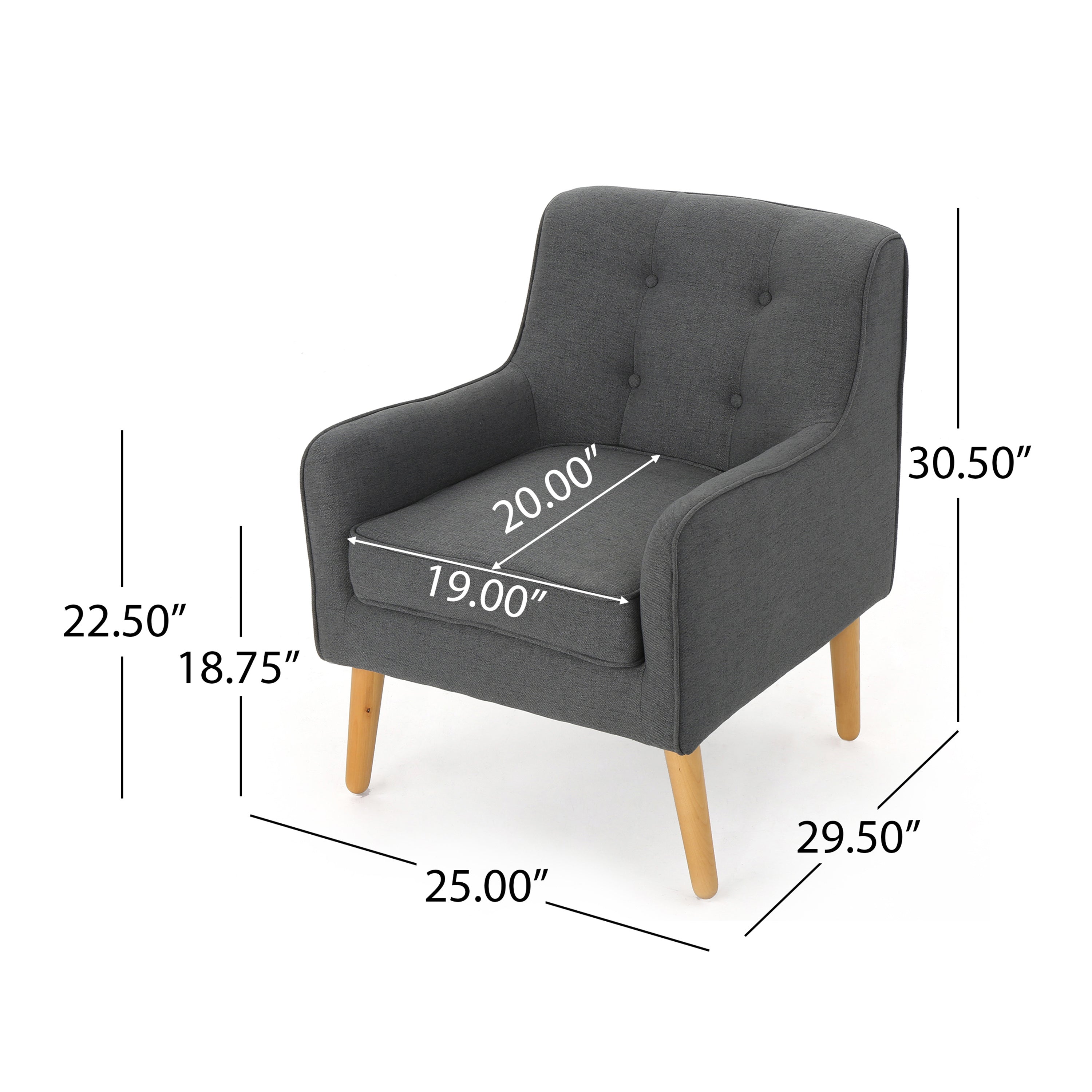 Mid-Century Modern Arm Chair with Tufted Back