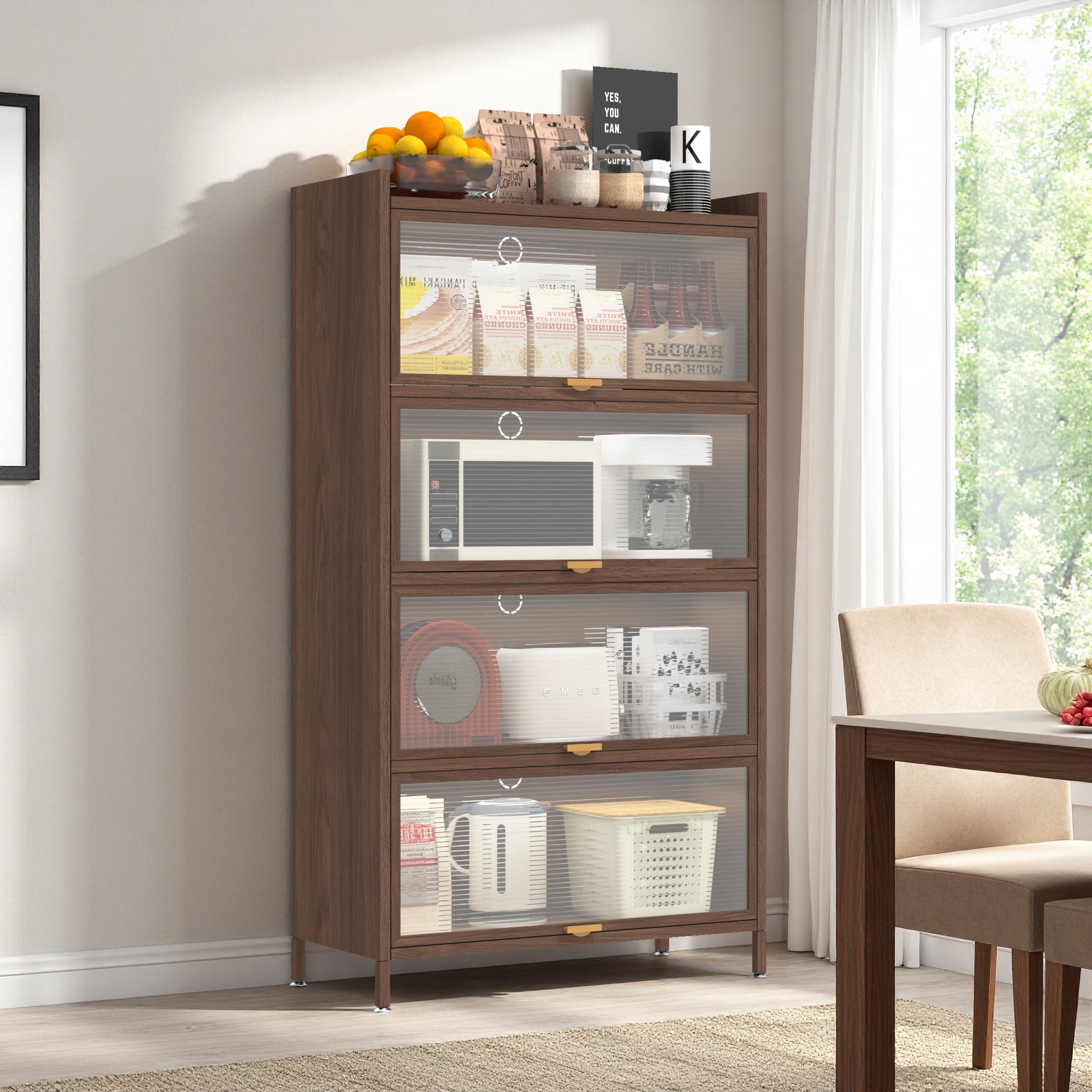57'' Tall Metal 4 Flip Doors Cabine