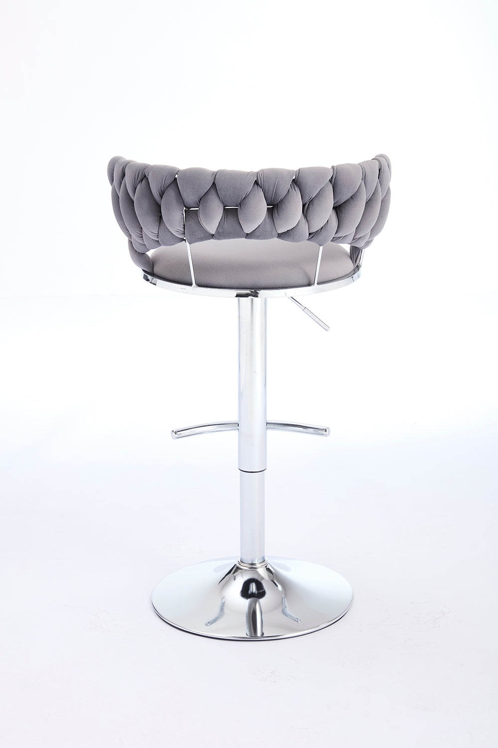 2PCS Metal Bar Stools with Chrome Footrest and Base