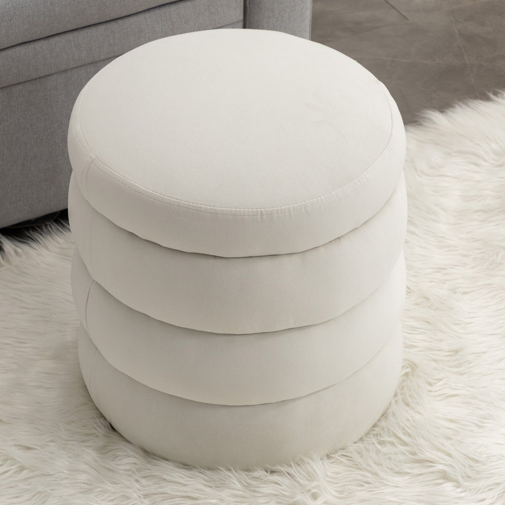 Boucle/Velvet Round Ottoman Footrest Stool