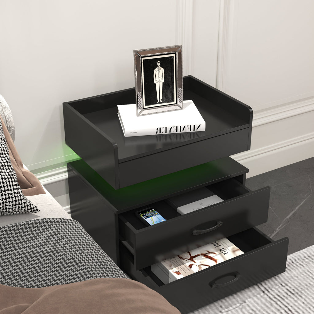 Nightstand with Remote-Controlled LED Strip Light
