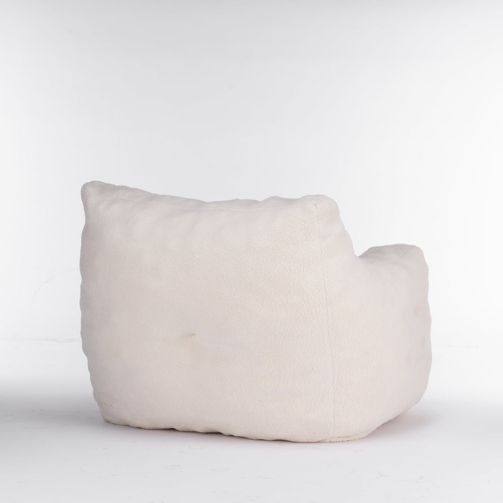 Teddy Fabric Tufted Foam Bean Bag Chair with Memory Sponge