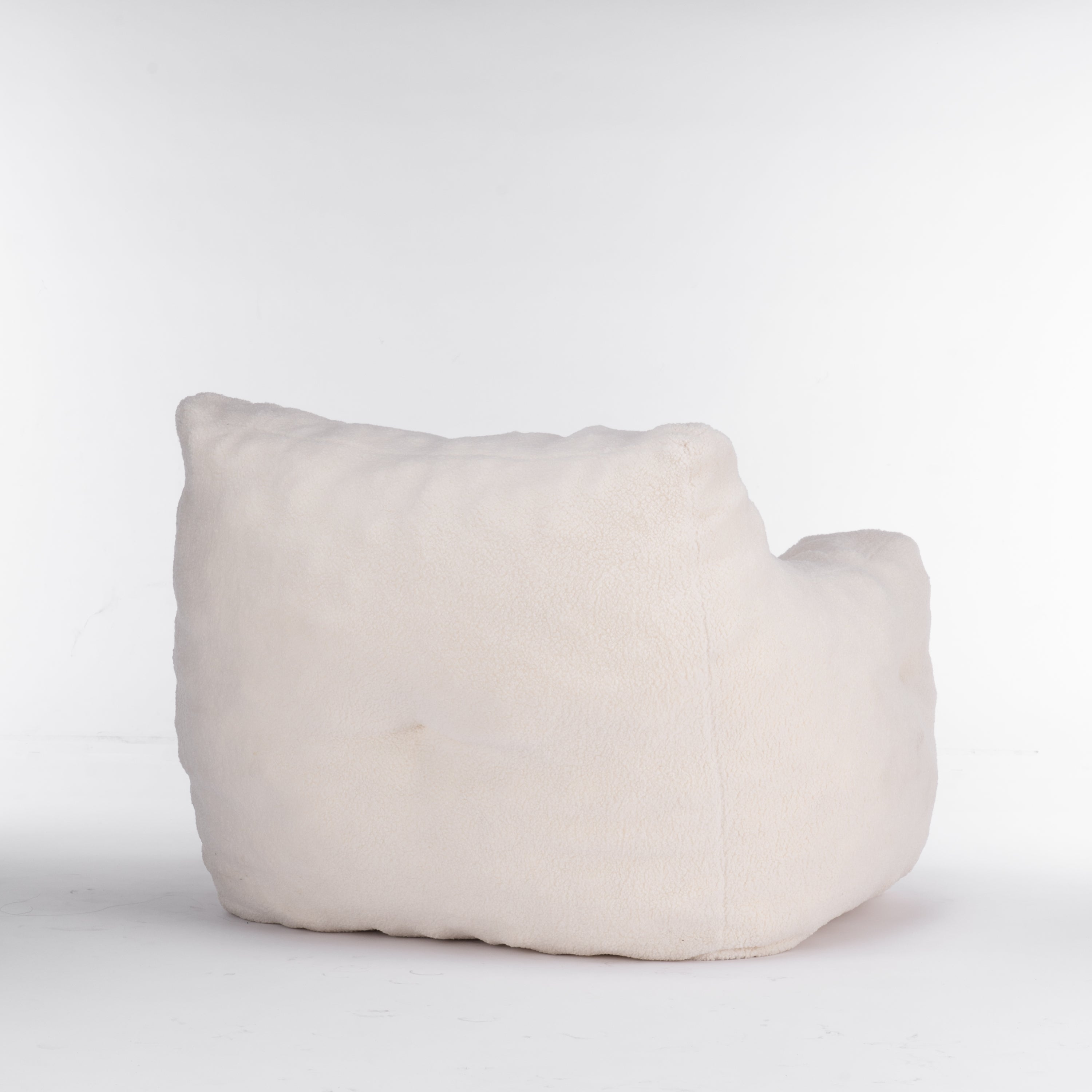 Teddy Fabric Tufted Foam Bean Bag Chair with Memory Sponge