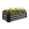 4x2x1ft Metal Raised Garden Bed Black Rectangle Planter Box Vegetables Herbs