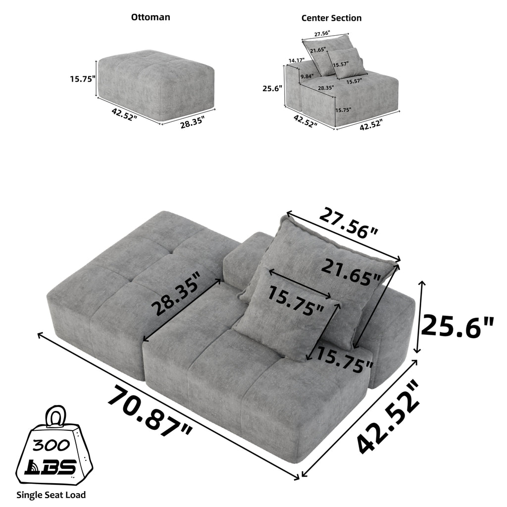 Modern Oversized Modular Sectional DIY Sofa
