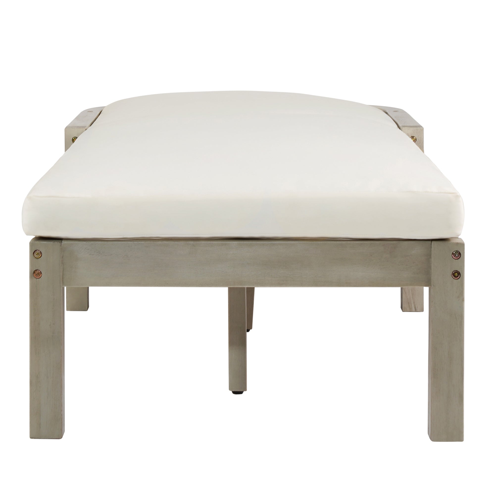 Acacia Wood Chaise Lounge Chairs 5-Position Adjustable Backrest for Patio Poolside