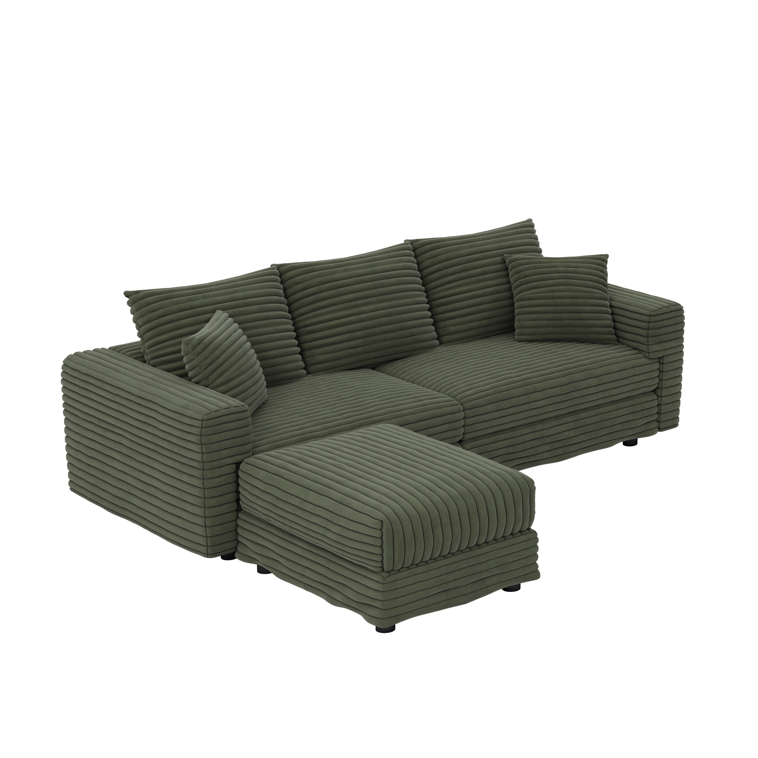 82.7' Modern Comfy Cloud Couch Sofa with Soft Pillows + Ottomans Option