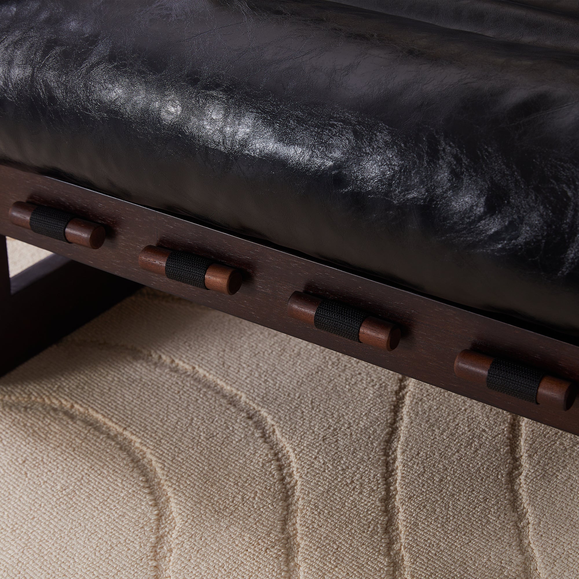Medieval Modern Lounge Chair Removable Armrests Vintage Oil Wax Leather Sofa