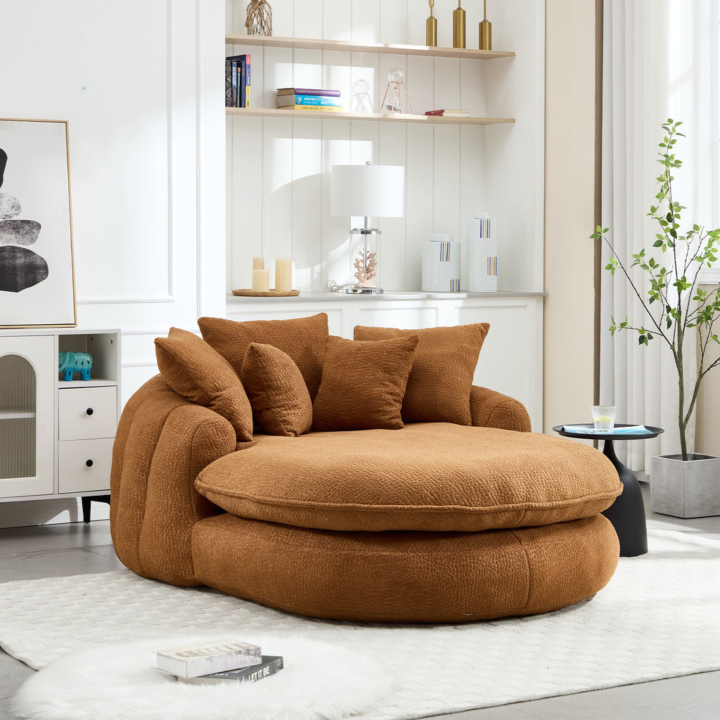 Oversized Oval Upholstered Bean Bag Sofa
