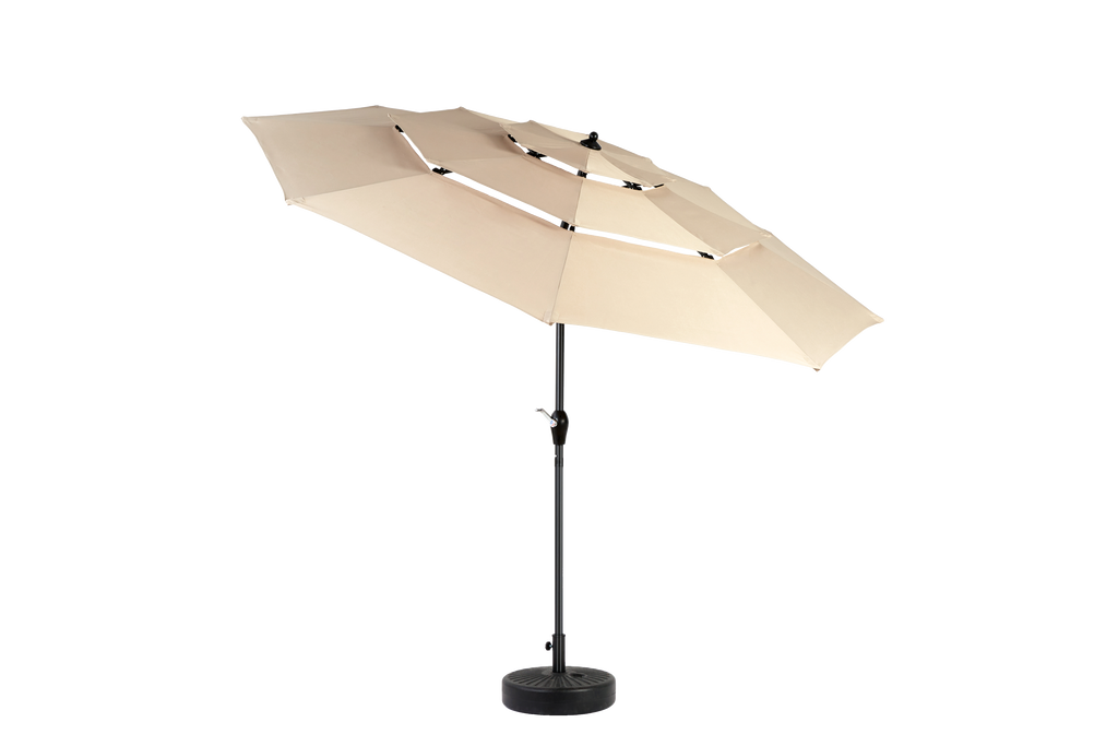 10ft 3-Tier Aluminium Patio Umbrella with Auto-Tilt (No Base)