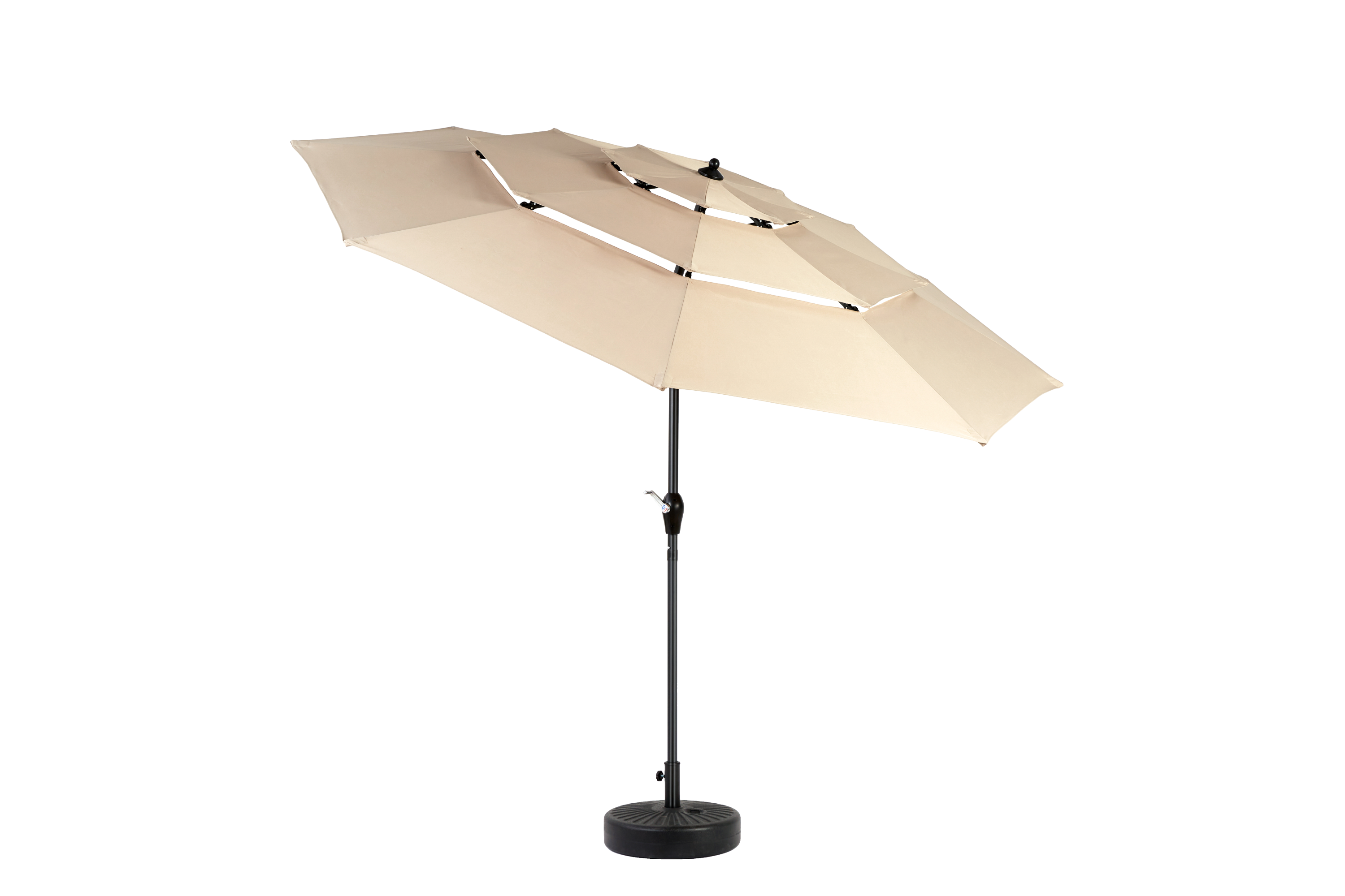 10ft 3-Tier Aluminium Patio Umbrella with Auto-Tilt (No Base)