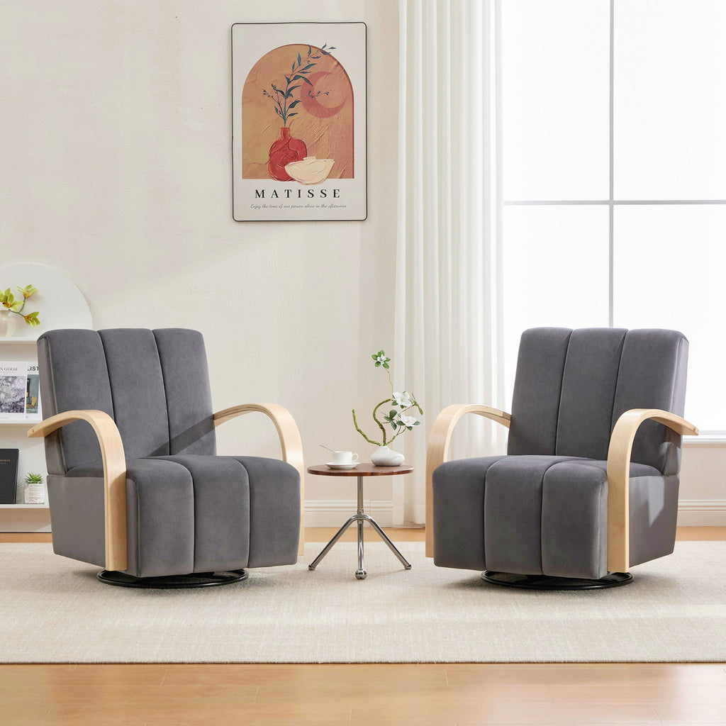 Modern Upholstered 360° Swivel Accent Chair