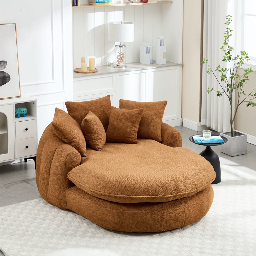 Oversized Oval Upholstered Bean Bag Sofa