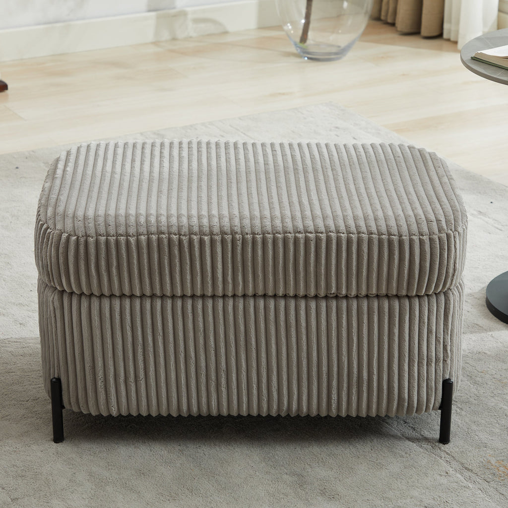 30.3' W Corduroy Upholstered  Storage Large Ottoman
