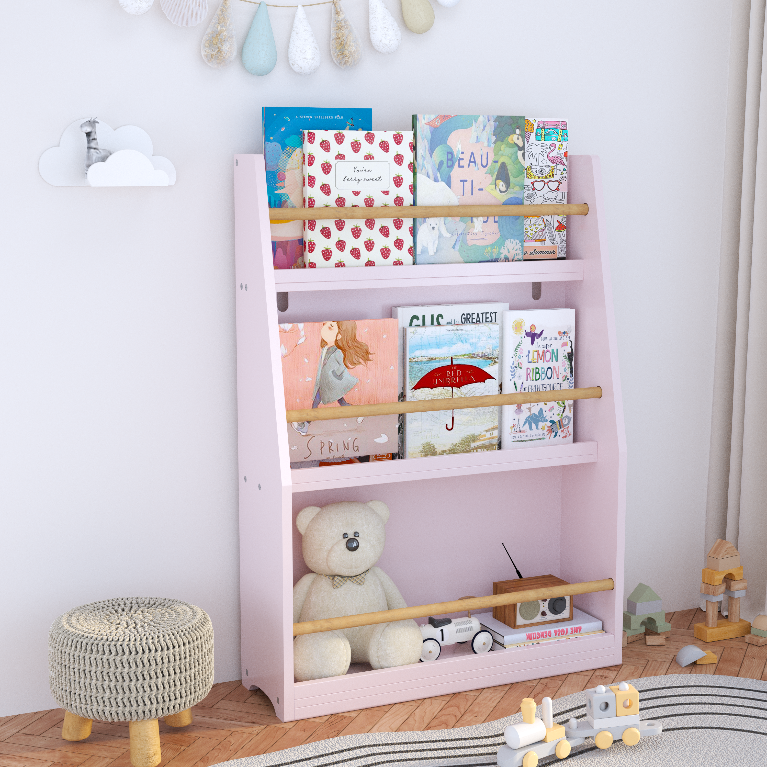 3 Tier Montessori Kids Book Display Rack