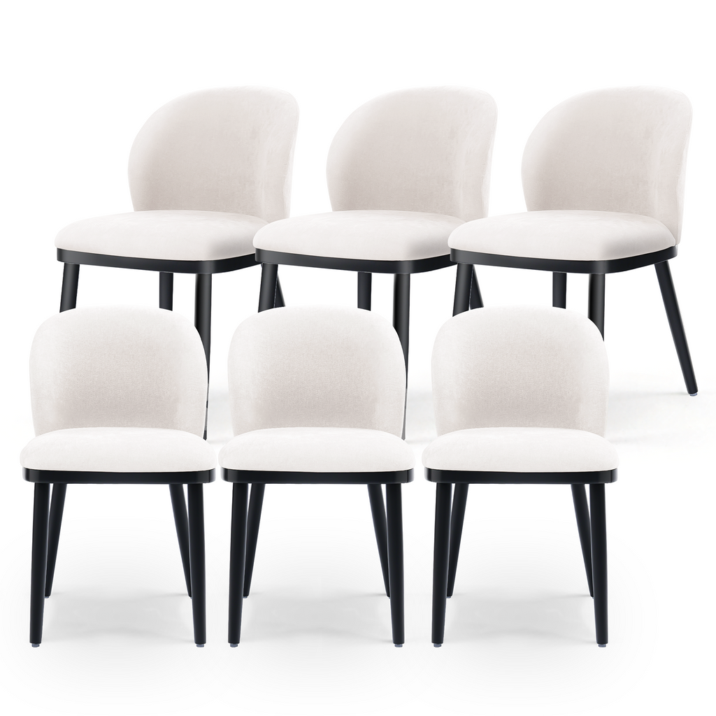 Firmoz Modern Armless Dining Chairs with Solid Wood Frame & Chenille Upholstery