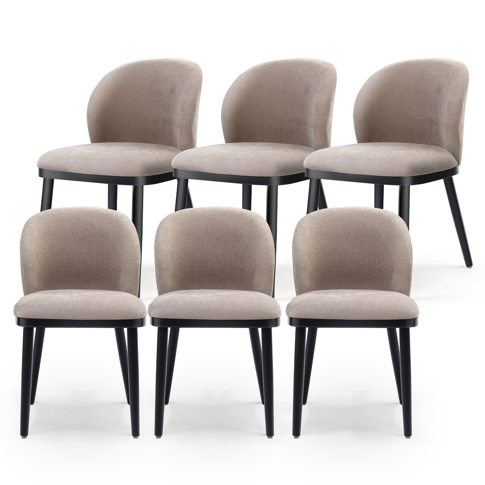 Firmoz Modern Armless Dining Chairs with Solid Wood Frame & Chenille Upholstery